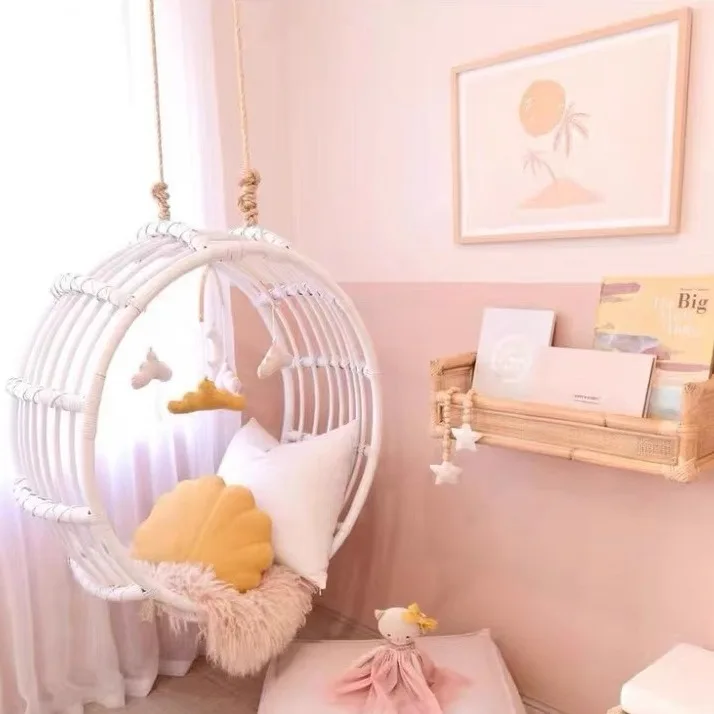Circle Hanging Basket Indoor Swing Household Balcony Hammock Outdoor Imitation Rattan Chair Hanging Hanging Chair