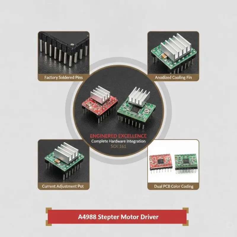 A4988 Stepper Motor Driver Module With Heat Sink 2A Current Step Motor Board