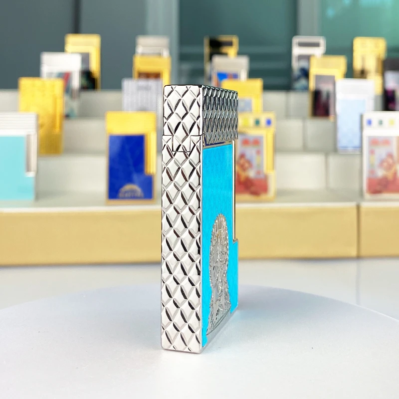 

Новая памятная серия, роскошная бутановая зажигалка с одним и двойным пламенем, плоский тон, натуральная краска для курильщика L2, серия 19033