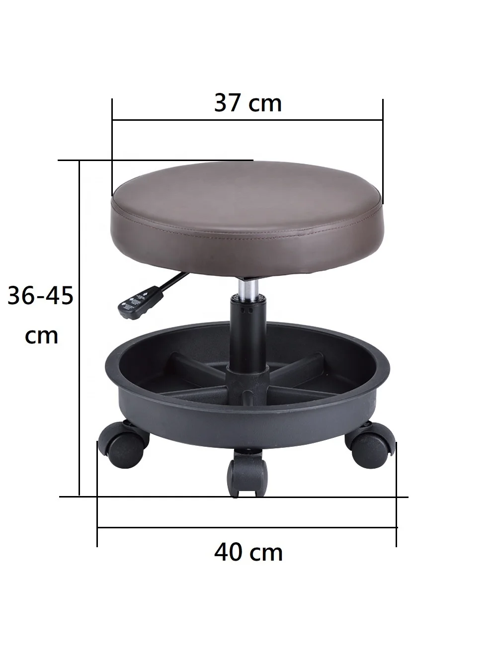 Mechanic Stool with Tool Box Storage PVC Seat Height Adjustable 360 Degree Swivel Stool for School Beauty Salon Work Shop
