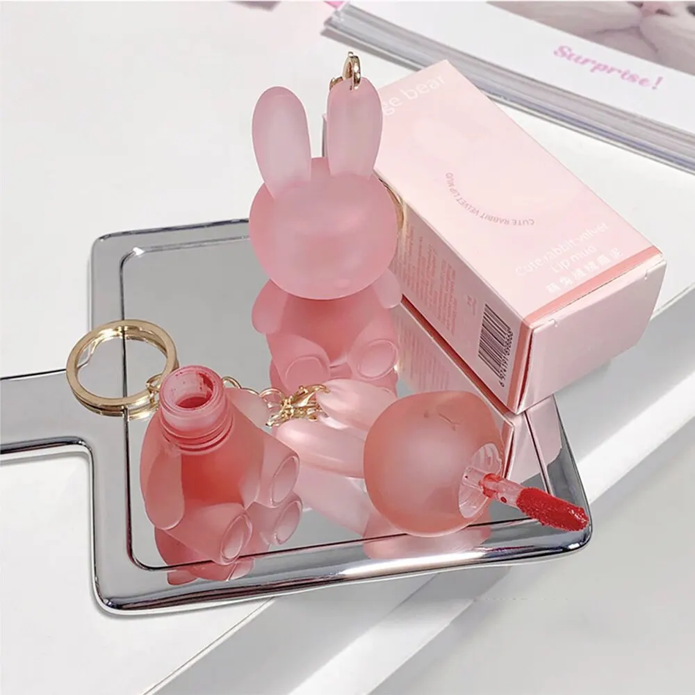 Gege Bear Rabbit Lip Glaze, Matte Velvet Lip Clay Long-lasting Color Non-drying Lipstick