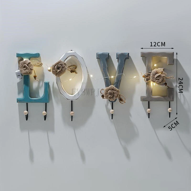 Creative Wall Digital Decoration Hook Entrance Wall Hanger Door Key Coat Hook Clothing Store Decoration