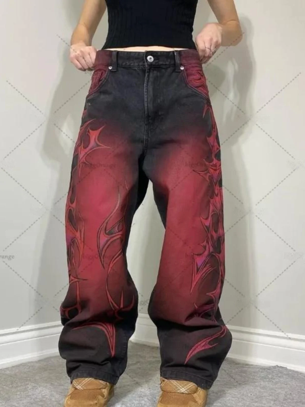 

Винтажные прямые свободные джинсы, мужская модная городская одежда, удобные длинные брюки прямого кроя, классический повседневный повседневный наряд