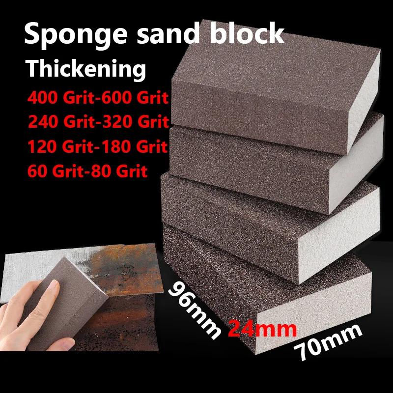 

Sanding Sponge Blocks 60 Grit ~ 600 Grit Sponge Sanding Block Wall Grinding Sponge for Metal Plastic Wood Paint