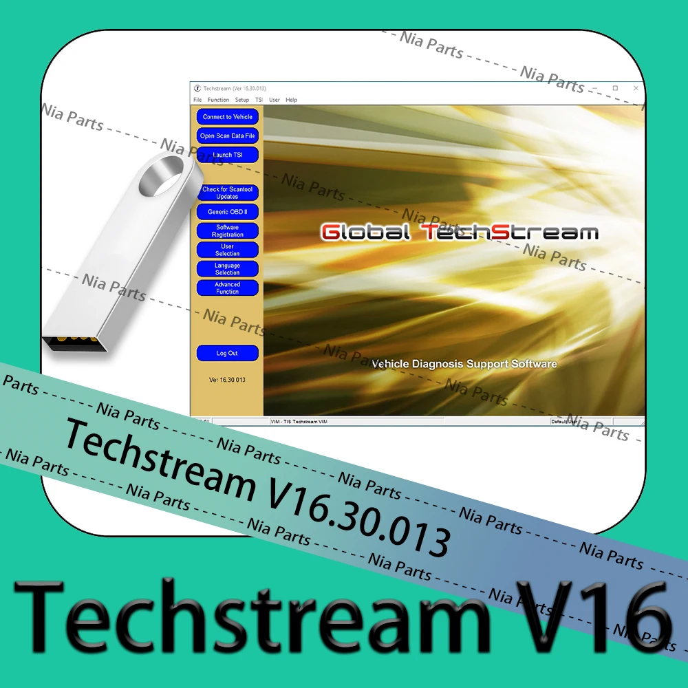 

for OTC Scanner MINI VCI Techstream V16.30.013 Diagnostic software Automobiles and car parts Auto Repair Scanning tool VCI new