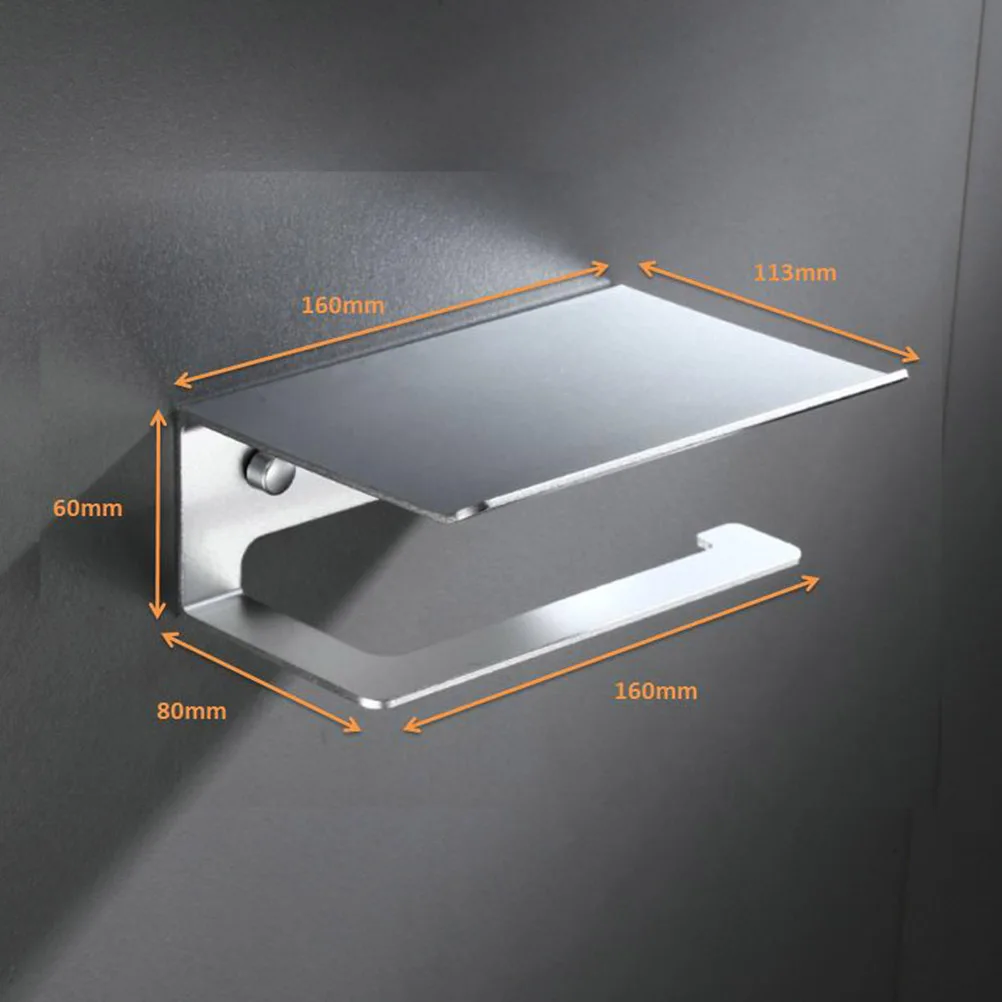 

Tissue Holder Cell Phone Shelf Space Aluminum Design for Regular Size Paper Rolls Bathroom Accessories Ideal Home Hotel