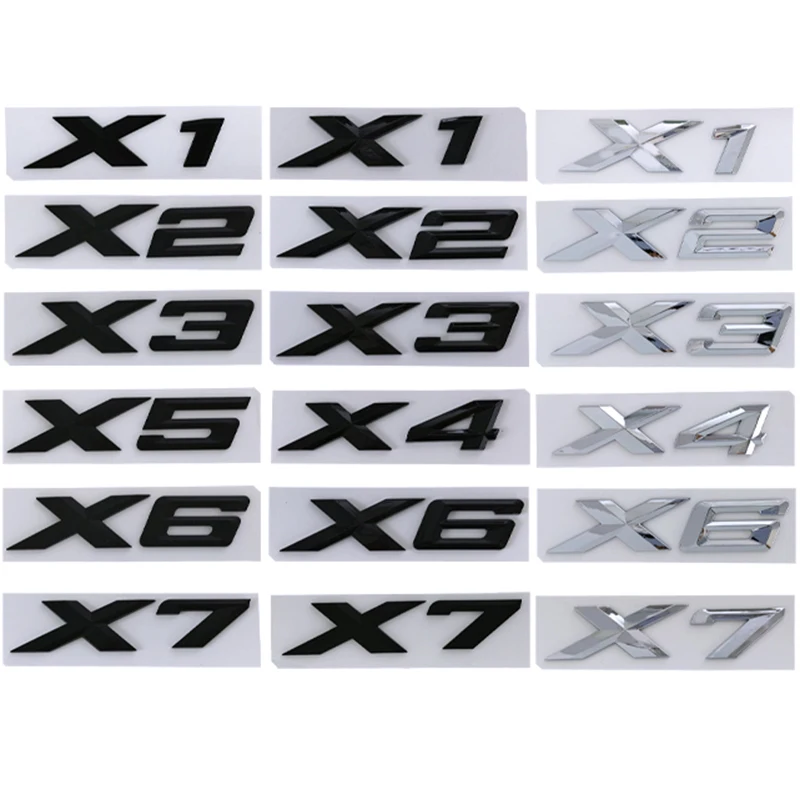 

3d Chrome Letters For Car BMW X1 E87 F48 E84 X2 F39 X3 F25 E83 G01 X4 F26 G02 X5 E70 E53 F15 G05 EX6 E71 F16 G06 X7 G07 Stickers