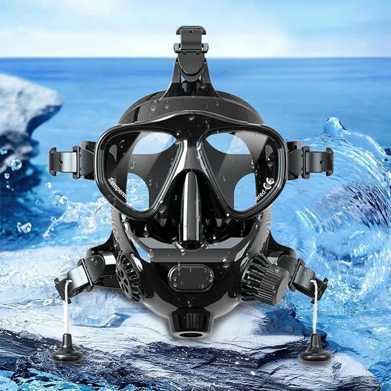 Full Face Underwater Work Mask with Waterproof Features Connectable Scuba Tank Pool Maintenance Deep Diving Sports Water Sports