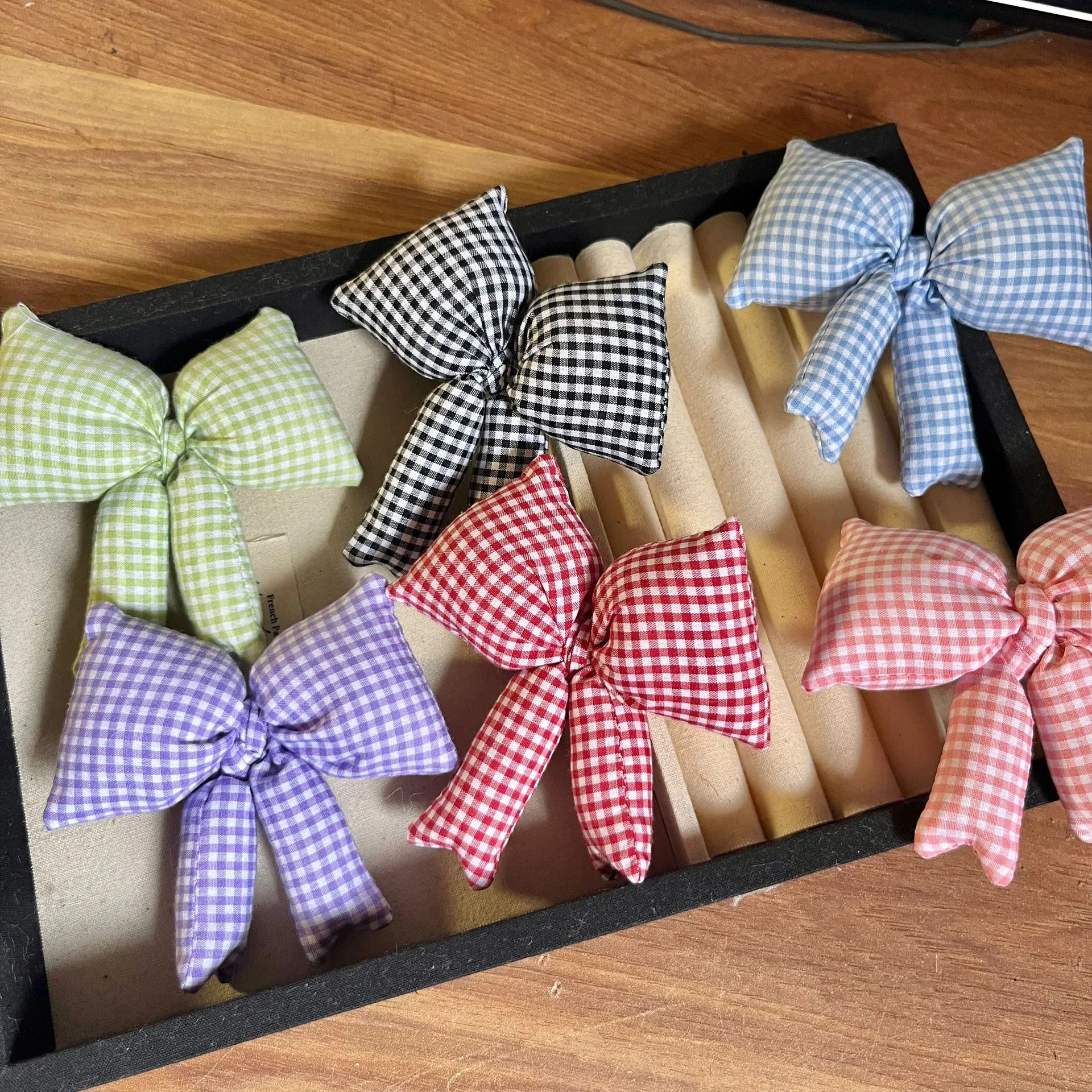 Handmade  Knot Plaid Cotton Fabric Embelliment 3D Stuffed DIY Faion Accories Hair Decor Clothing Auxiliary Ma...