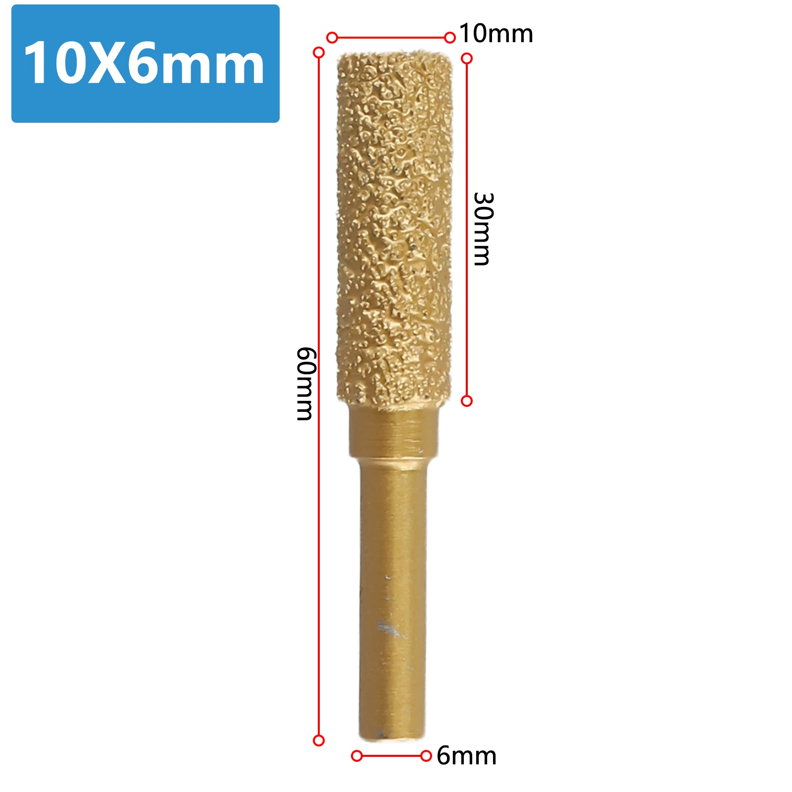 1 Pc For Cast Iron Diamond Burr Head Grinding Head Gold Sanding Head 8/10/13/15/20/25mm Diamond Diamond Burr Head