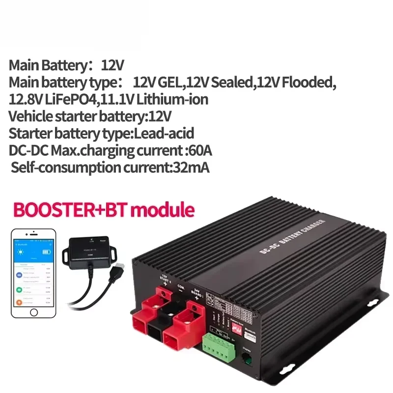 12V 30A 60A Automatische Slimme DC-DC Lader Booster voor RV Campers Schepen Marine Boten Vrachtwagens met Bluetooth