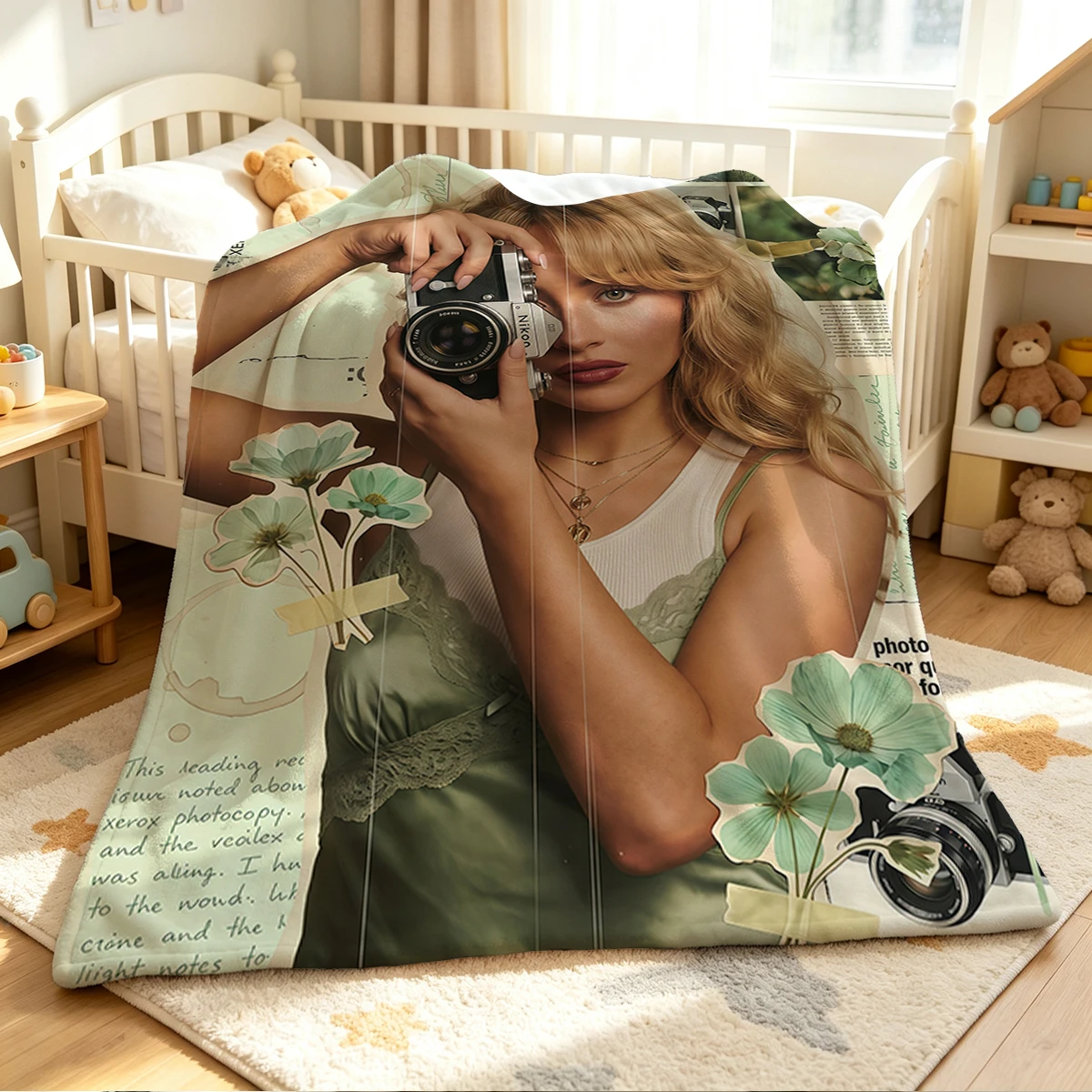 Singer S-Sabrina Blanket Soft Cozy Throw for Sofa Bed Festive Holiday Decor Gift for Kids and Adults,Lightweight and Warm