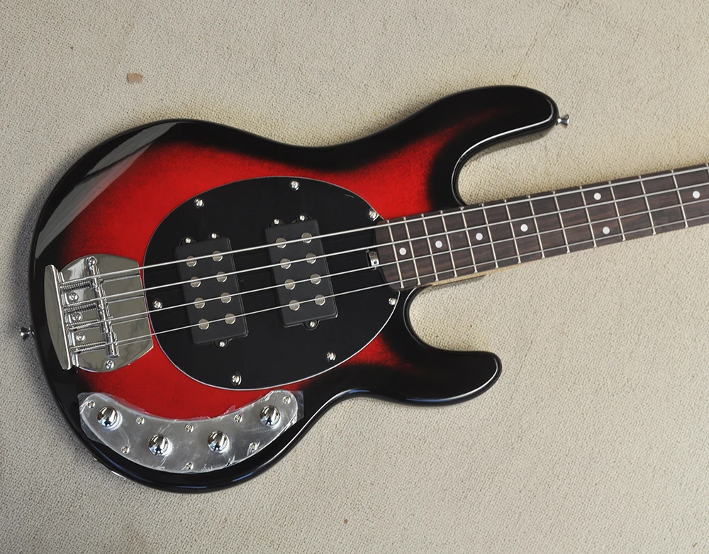 4 Strings Red Electric Bass Guitar with Humbucker,Rosewood Fretboard,Can be Customized