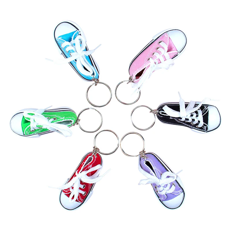 Mini Canvas Shoe Keychain, Cool Tennis Chaveiro para Chaves e Bolsas, 60Pcs