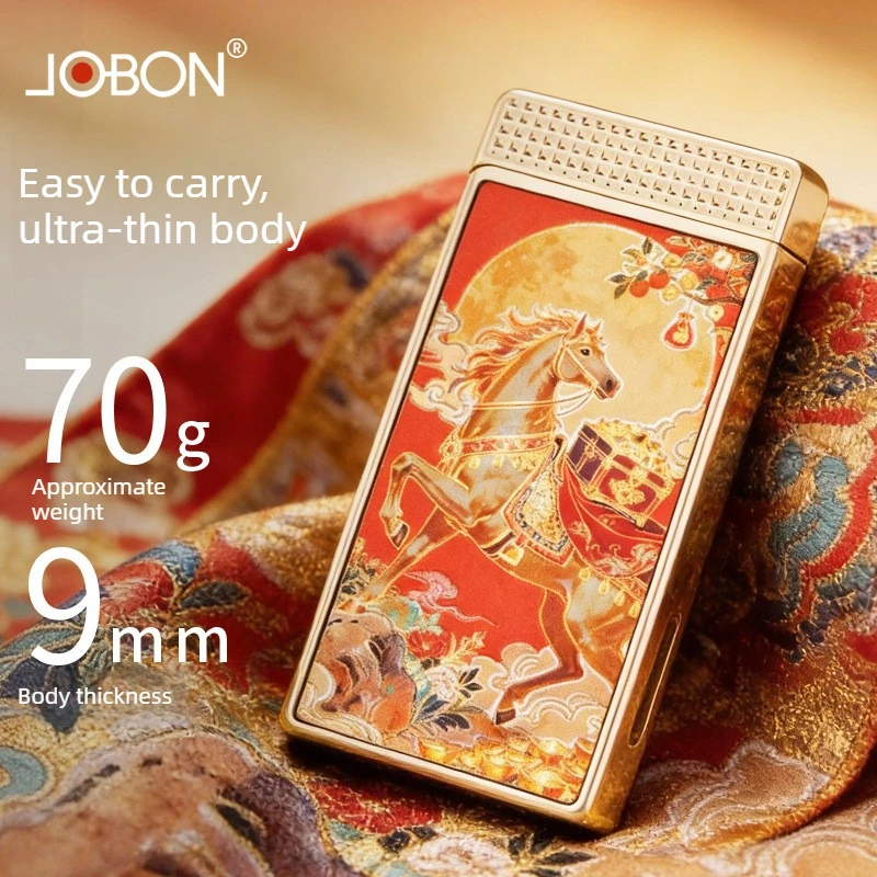 

Новая надувная зажигалка JOBON 2026, персонализированный подарок для мужчин, ветрозащитная зажигалка, изысканный рисунок с изображением лошади