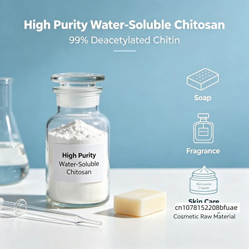 

High Purity 99% Deacetylated Chitosan Water Soluble Chitin Moisturizing Raw Material For Cosmetics Skin Care Soap Fragrance
