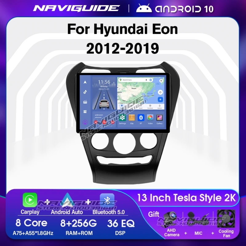 

NAVIGUIDE Y1 13inch 1920*1200P Car Radio For Hyundai Eon RHD 2012-2019 8+256G Multimedia Player Carplay Navigation GPS BT NO DVD