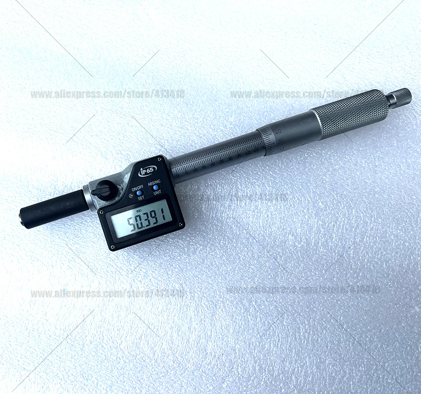 Xibei cabeças de micrômetro eletrônico 0-50 precisão 0.001mm ferramenta de medição plana tipo rosca botão de ajuste serrilhado cabeça de micrômetro