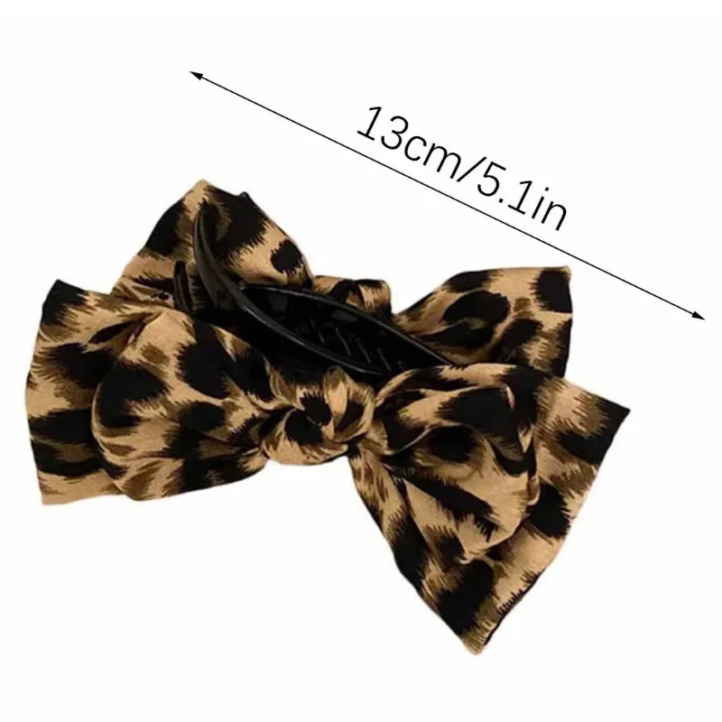 Pinza para el pelo con lazo y estampado de leopardo Vintage para mujer, moño avanzado para el pelo, accesorios para el cabello versátiles a la moda en la parte posterior de la cabeza, 2025