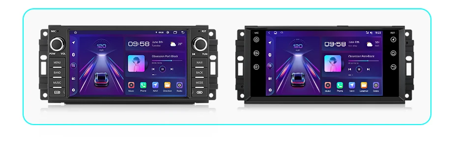 Junsun 7-Zoll CarPlay Android Auto Autoradio für Jeep Wrangler Dodge Grand Cherokee Chrysler 300C Patriot Command Caliber Challenger Multimedia Kabelloses Apple CarPlay Intelligentes System IPS Touchscreen Stereo-Videoplayer 2 Din Autoradio Haupteinheit – Detail 2