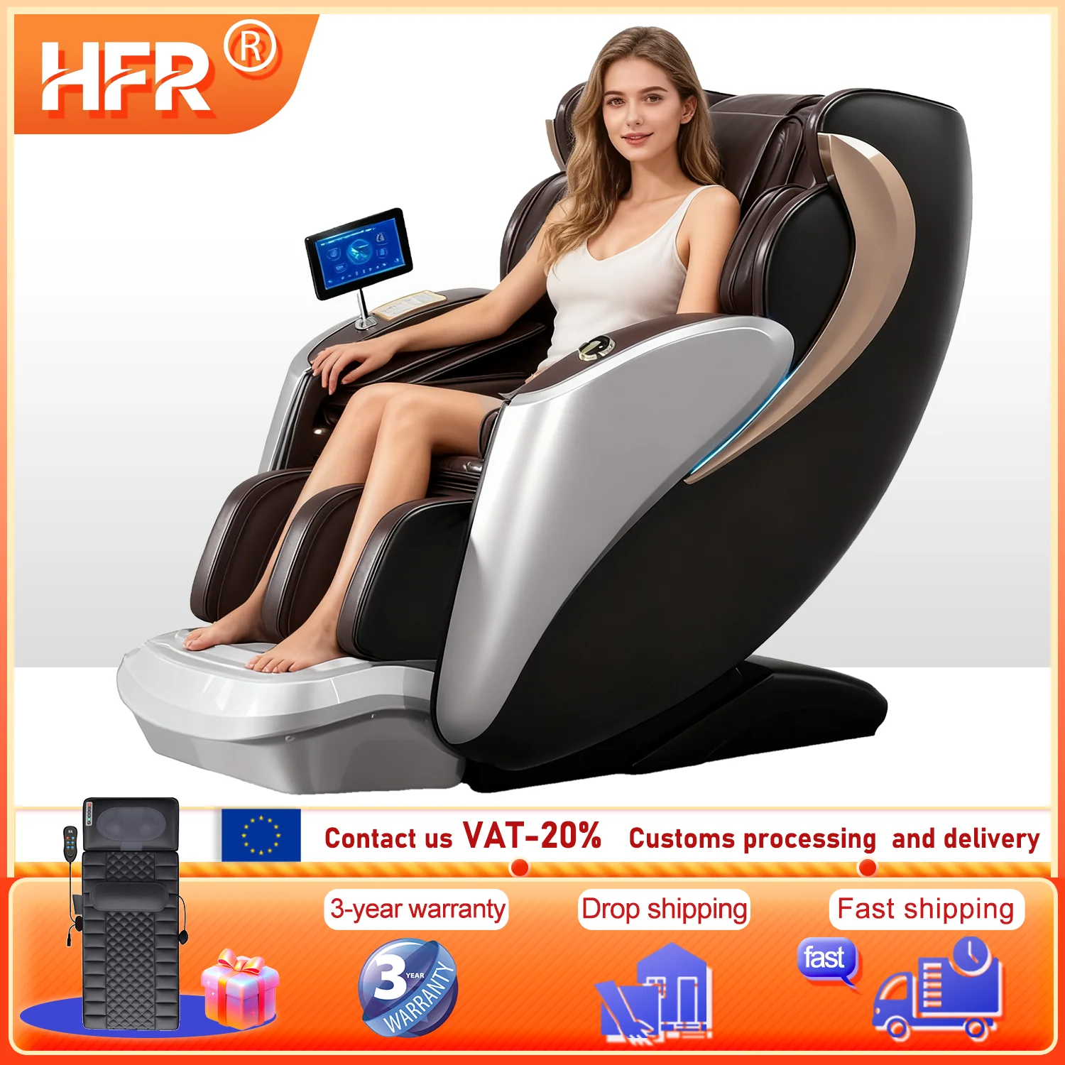 

2025 Dual-Core SL Track Full Body Massage Chair Shiatsu Recliner Zero Gravity Lower Back & Calf Heating Bluetooth Capable