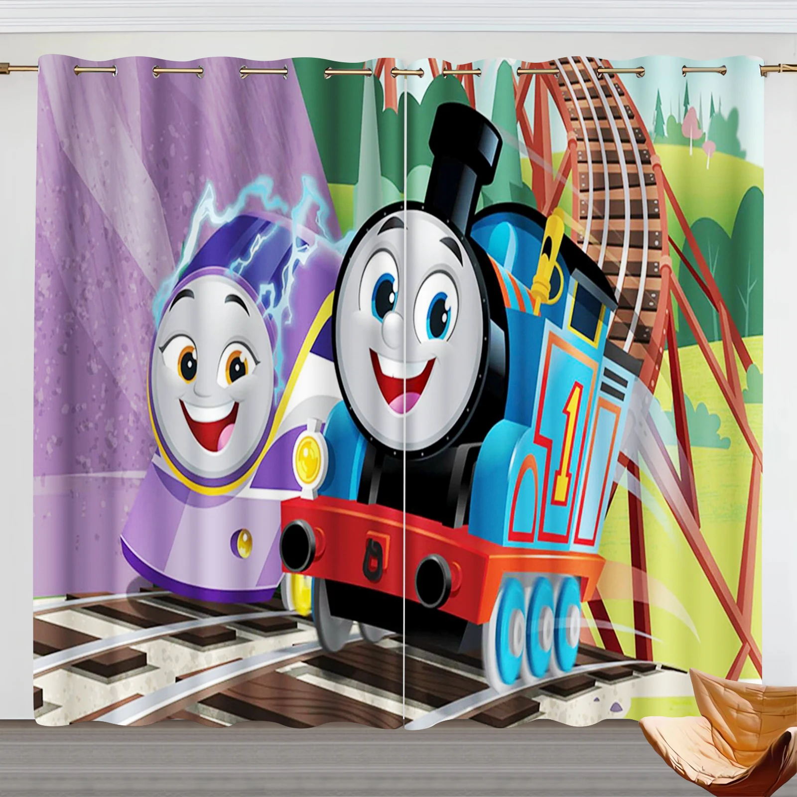 

Thomas and Friends Cartoon Curtain Home Animation Cute Print Window Blackout Children Room Bedroom Fashion Style Decoration