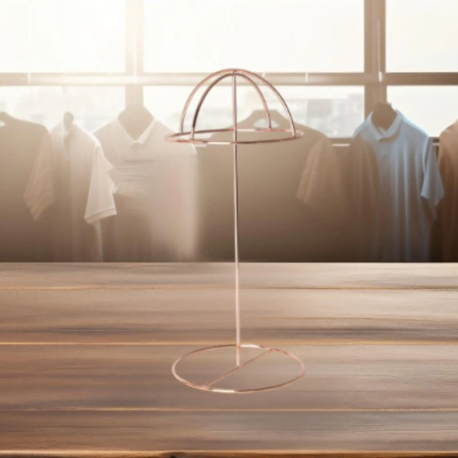 

Hat Stand Multipurpose Sturdy Iron Dome Shape Wig Holder for Malls Home Shop