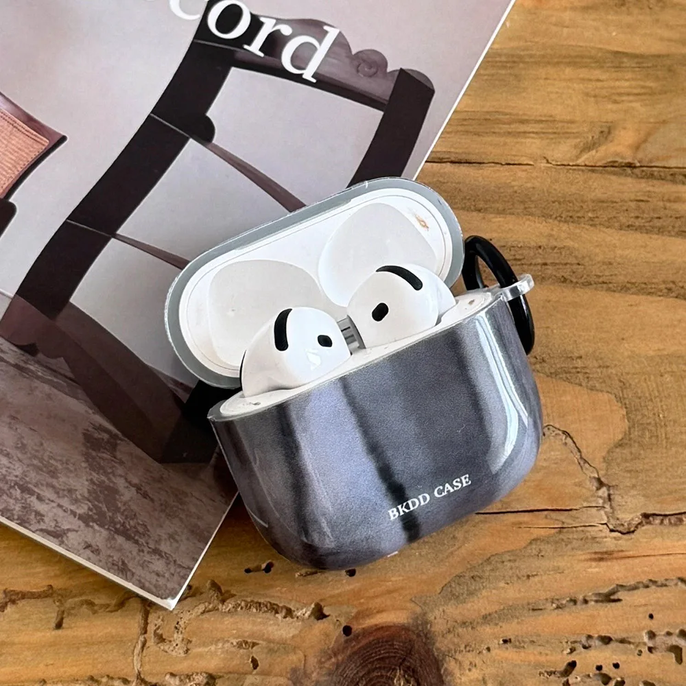 حافظة واقية ناعمة لامعة باللون الرمادي الجرافيت بأسلوب بسيط لأجهزة AirPods 1 أو 2 Pro 2 4 3nd Generation سماعة Fundas مقاومة للصدمات