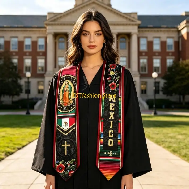 Y5GC Stylish Unisex Graduation Capelet Color Optional Sash Skin Friendly Fabric Scarf Shawl For Students And Parents