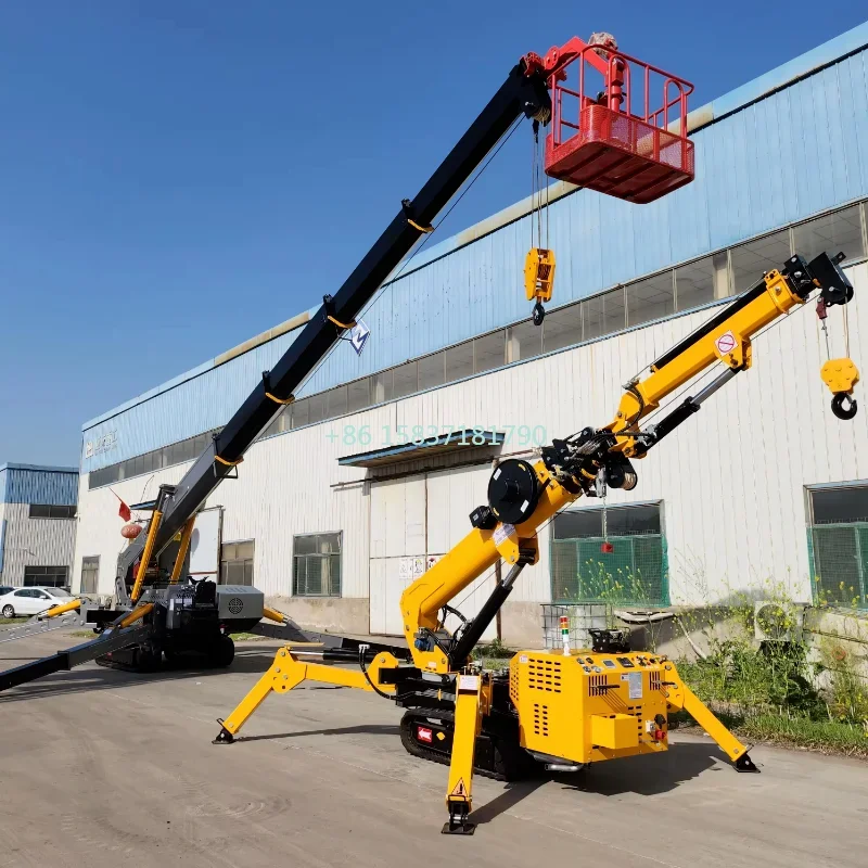 Mobile Electric Diesel Lifting Spider Crane Heavy Duty Building 3ton Spider Crane Telescopic Outrigger Crawler Spider Crane