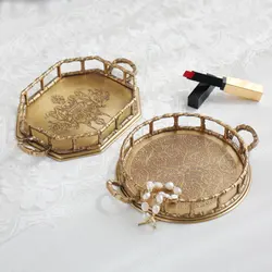 American Luxury Brass Trays Decorative Aromatherapy Candle Storage Tray Living Room Coffee Table Tabletop Tea Cup and Wine Tray