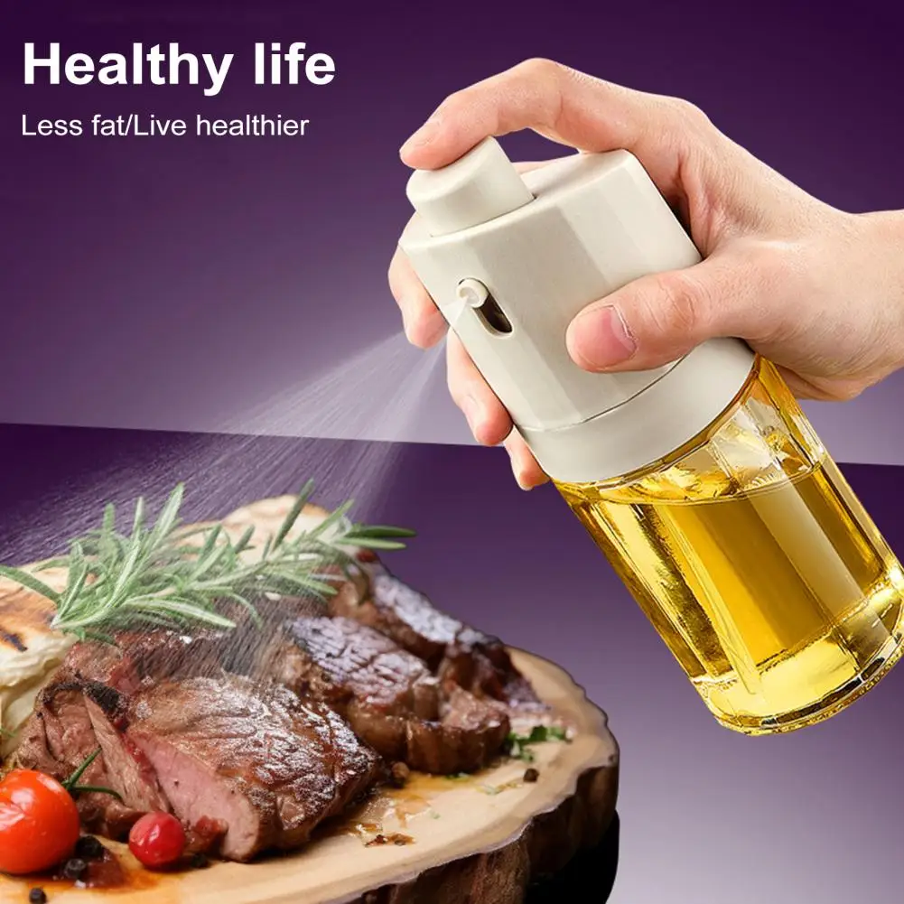 Transparent Oil Bottle Leak-proof Oil Dispenser Oil Spray Bottle Set for Air Fryer Grilling 2 1 Glass Dispenser for Baking