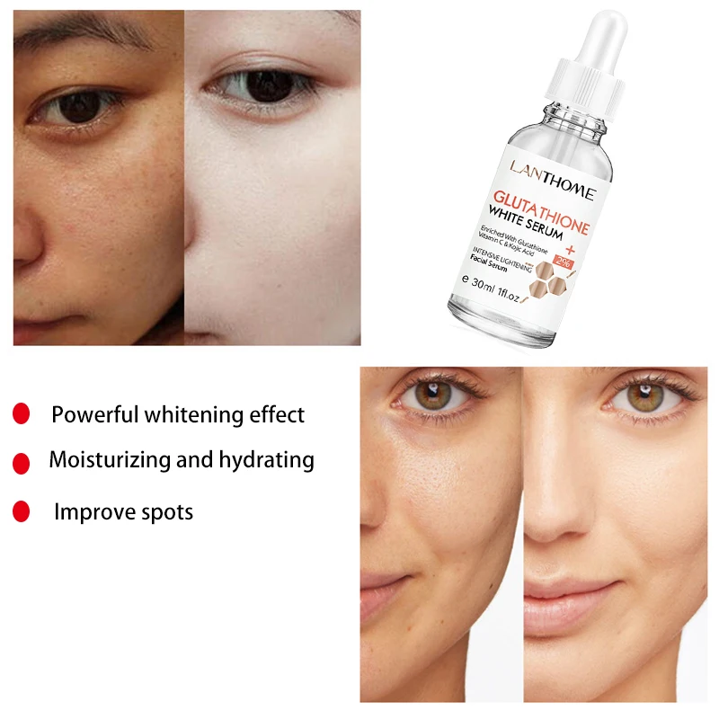 

GLUTATHIONE SERUM improves dull skin brightens & lightens complexion Freckle Removing and Antioxidant Skin care