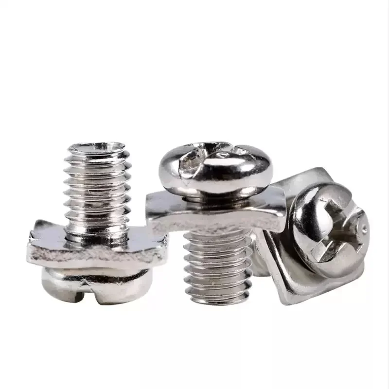 M3 M3.5 M4 M5 Nickel Plated Square Washer Two Combination Screw Phillips Terminal Block Screw Leakage Switch Accessories