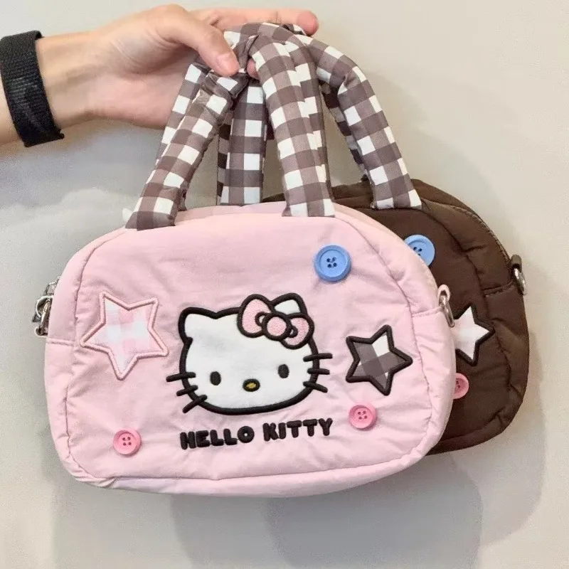 

HelloKitty Cute Lightweight Handbag Girl Korean Style New Down Cotton Cloud Bag Shoulder Crossbody Bag