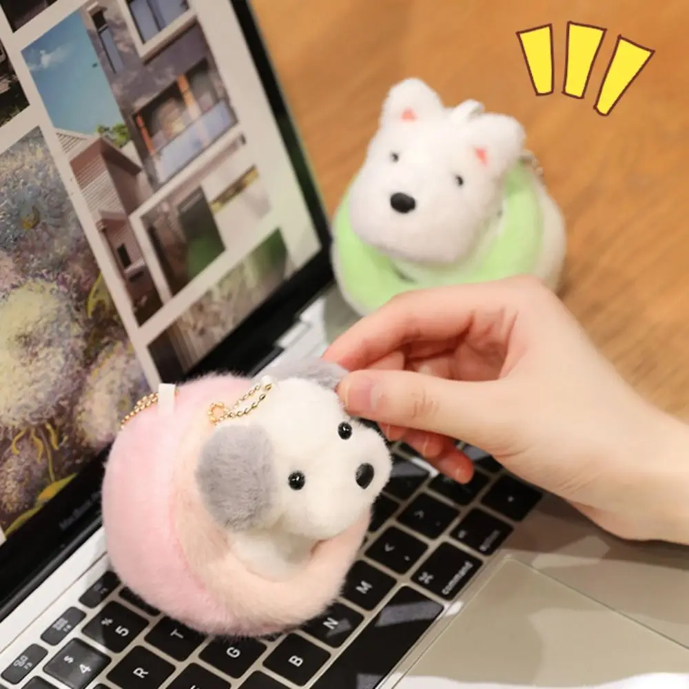 Puppy Dolls Puppy Nest Plush Keychain Stuffed Animal Shiba Inu Corgi Doll Plush Toy Kawaii 9cm Schnauzer Plush Pendant Car Decor