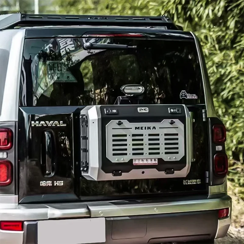 صندوق أدوات صغير للباب الخلفي للسيارة مناسب لـ GWM Haval H9 2024 2025 صندوق توسيع متعدد الوظائف MK تخزين الإطارات الاحتياطية مثبت على الذيل