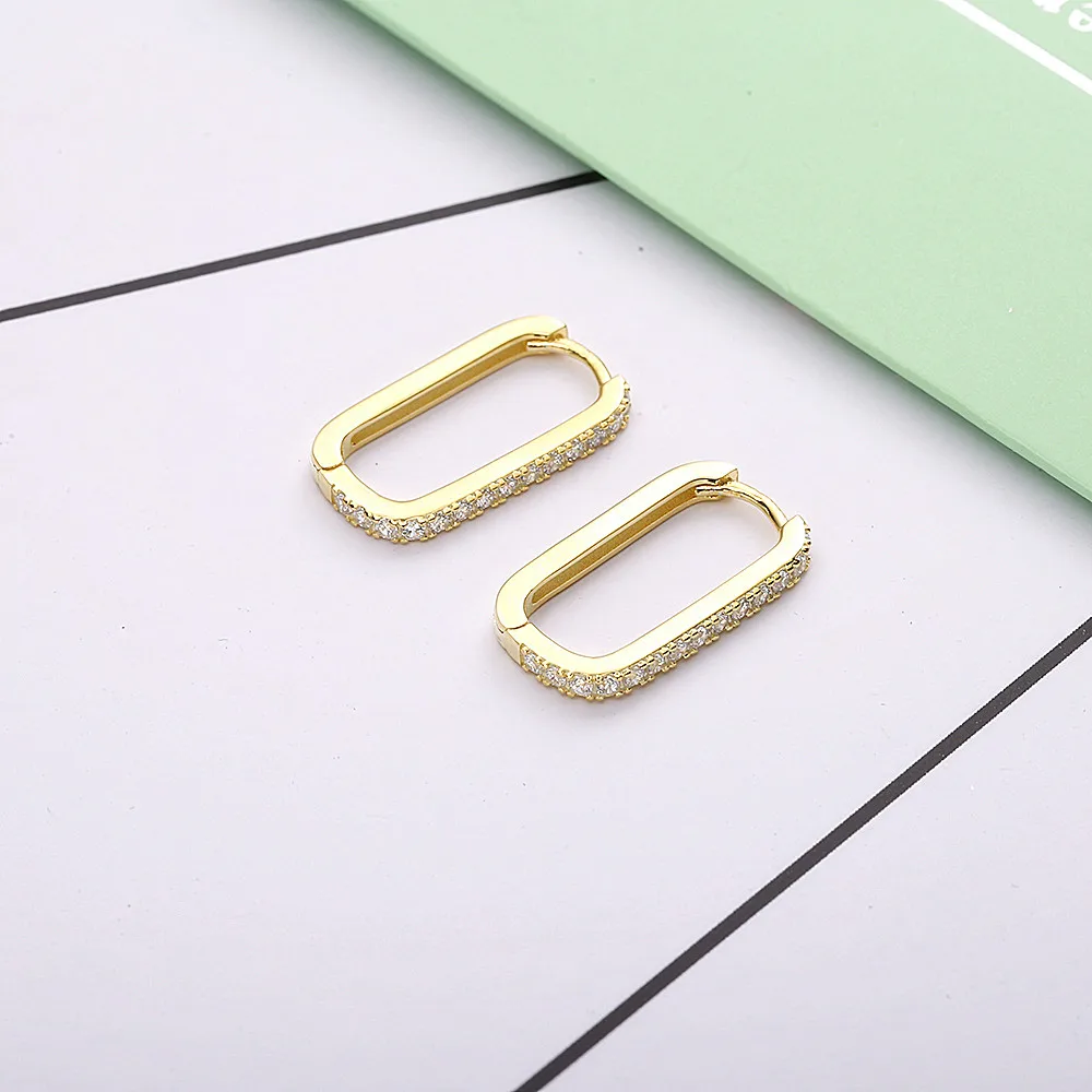 SHADOWHUNTERS حقيقية 925 فضة هوجيز هوب أقراط قوس قزح كريستال ساحة الأطواق للنساء فاسق مجوهرات هدايا باردة #5