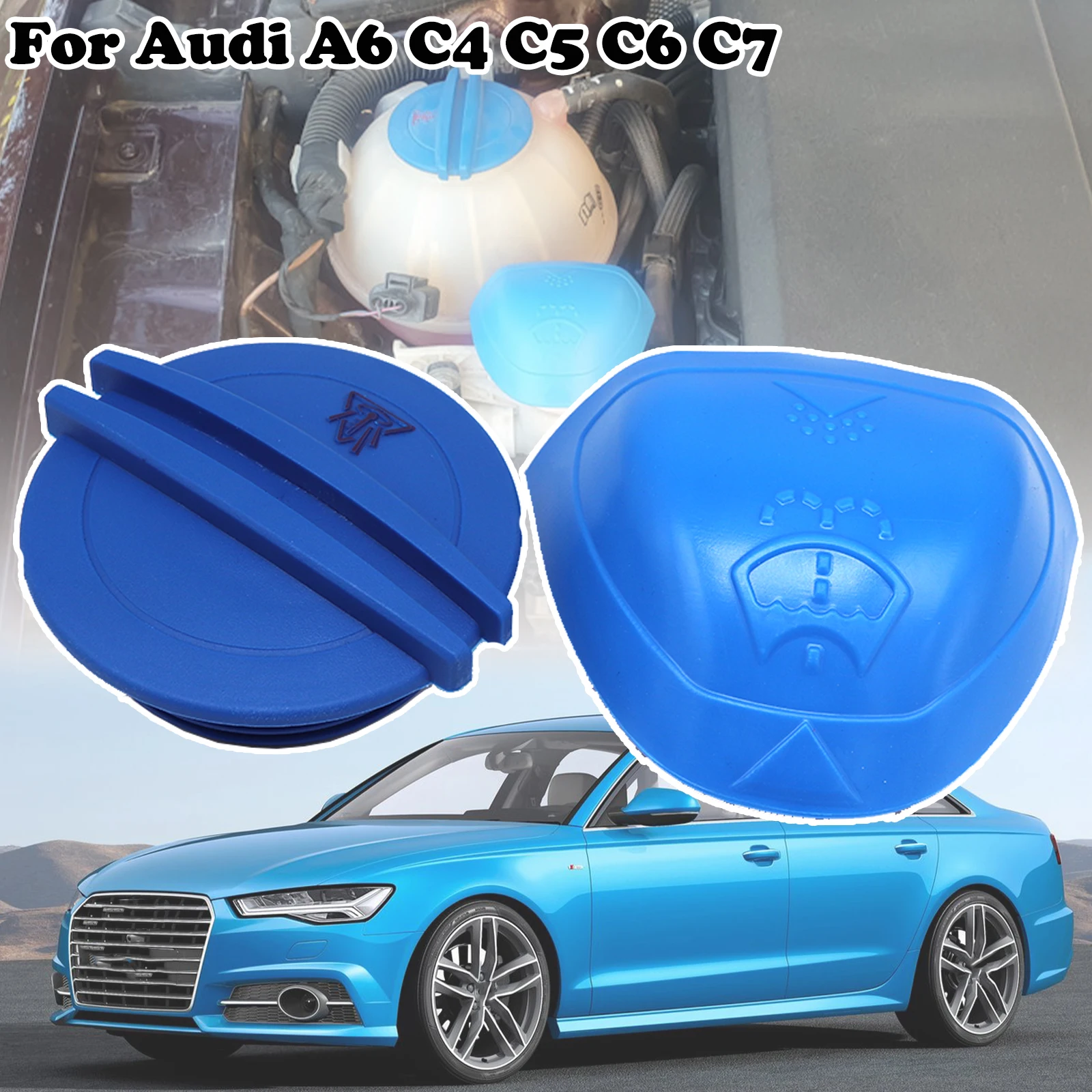 6V0955485 Radiator Water Coolant Expansion Tank Lid Cover For Audi A6 C4 C5 C6 C7/4G Washer Fluid Reservoir Funnel Cap 000096706