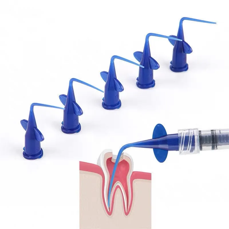 50pcs/Pack Dental Disposable Syringe Tip Endo Irrigation Root Canal Butterfly Needle 0.25mm Transparent Blue Colors