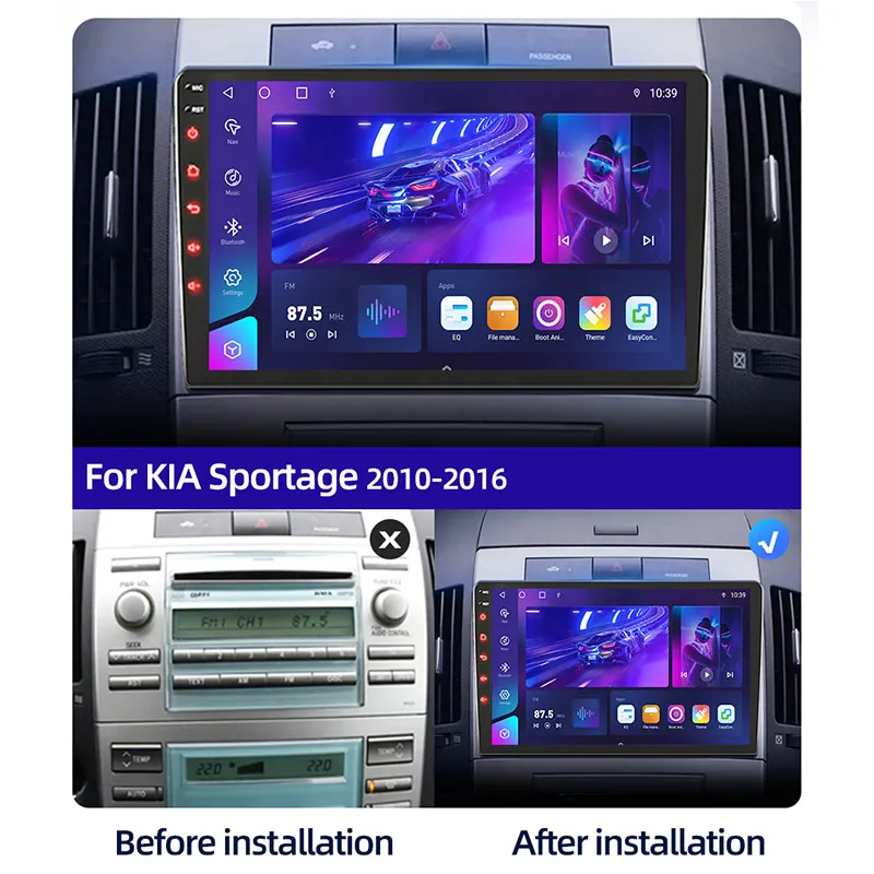 2026 2 Din car radio, Snapdragon Android 15 system, compatible with outlander 2006-2011. Support CarPlay/Android Auto