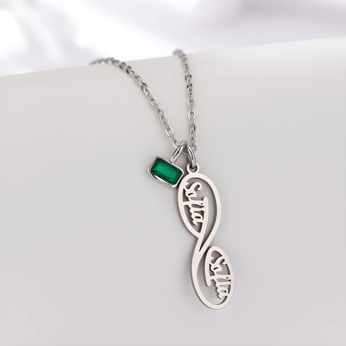 Chandler Custom Name Stainless Steel Infinity Symbol 8 Character Pendant Necklace For Women Suitable For Daily Wear Jewelry