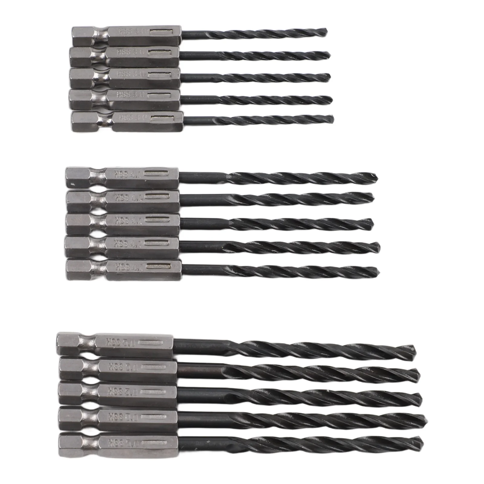 Shank 15pcs Nitrogen Black Drills Bits Hex High Steel 5mm Set Useful Practical Replacement 2018 NEW  Shank 15pcs