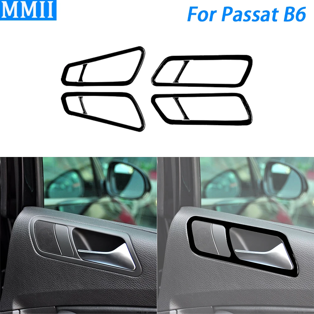 

For Volkswagen Passat B6 2006-2011 Piano Black Inner Door Handle Panel Trim Cover Car Interior Decoration Accessories Sticker