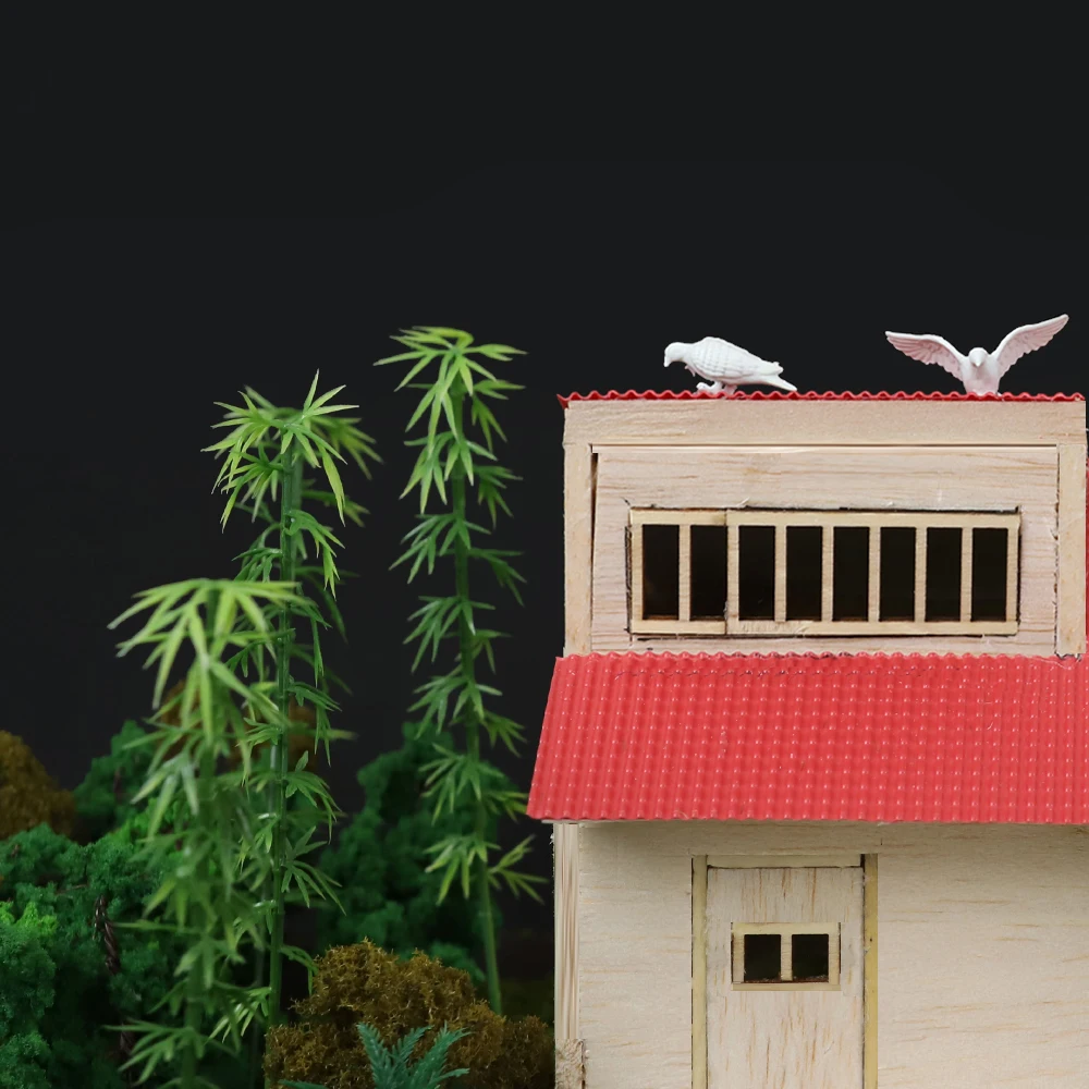 100 Stück Miniatur-Tauben-Modell, fliegender Vogel, ABS-Kunststoff, Spielzeug, Landschafts-Sets, Architektur-Szene, DIY-Herstellungsmaterialien für Diorama