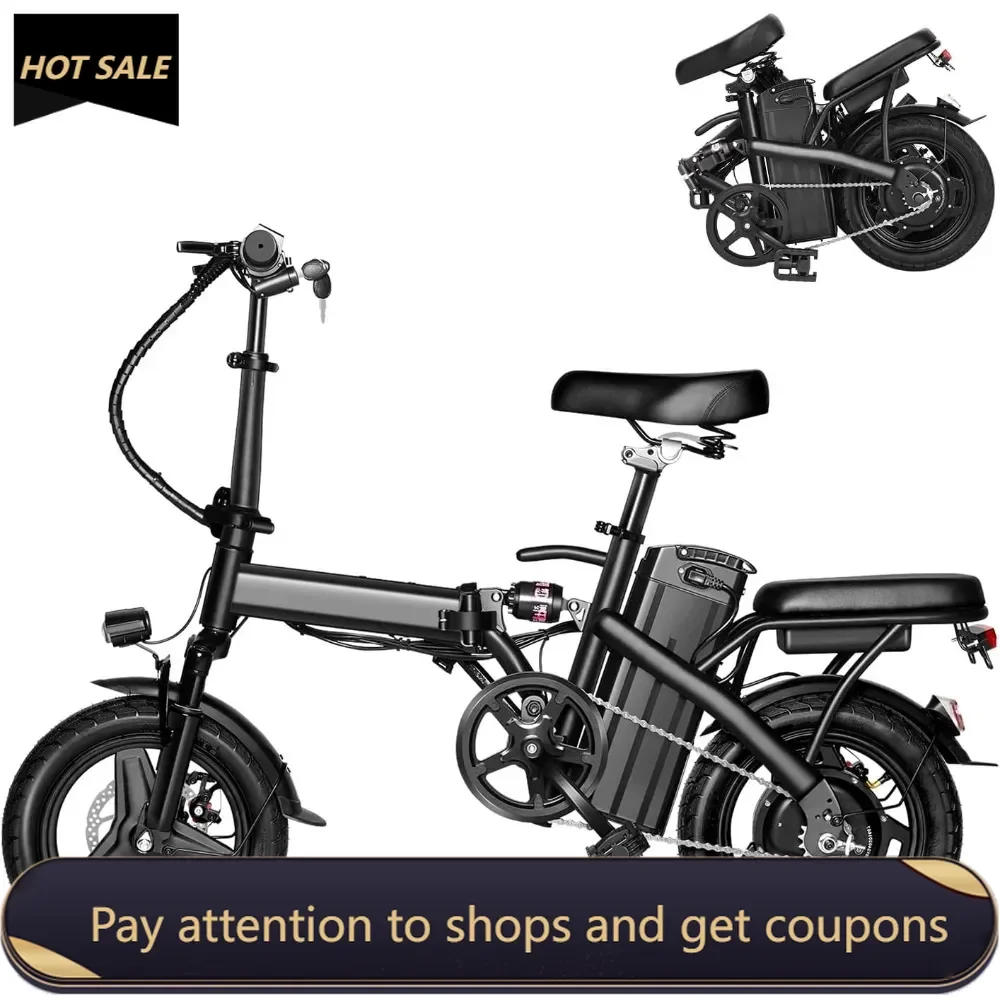 

Folding Ebike,Electric Bicycle with Removable Battery, 20MPH Commuting Electric Bike, High Brushless Gear Motor