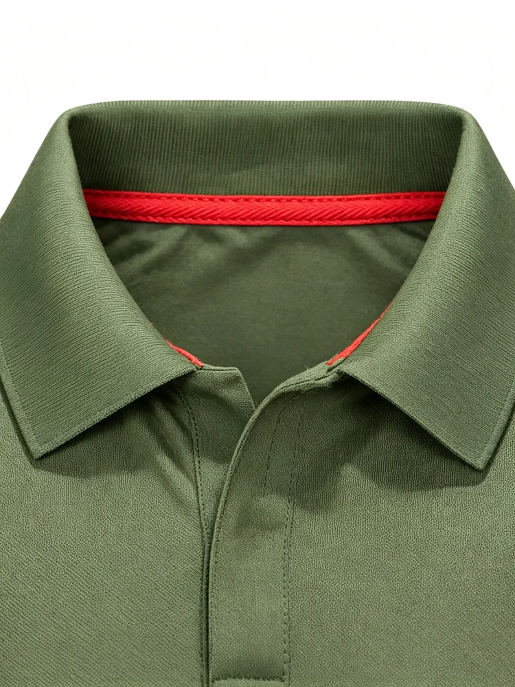 Men's Functional Quick Dry Mesh Polo Shirt, Loose Fit Tactical Top With Sleeve Hook-And-Loop Patch For Hiking, Camping & Daily W
