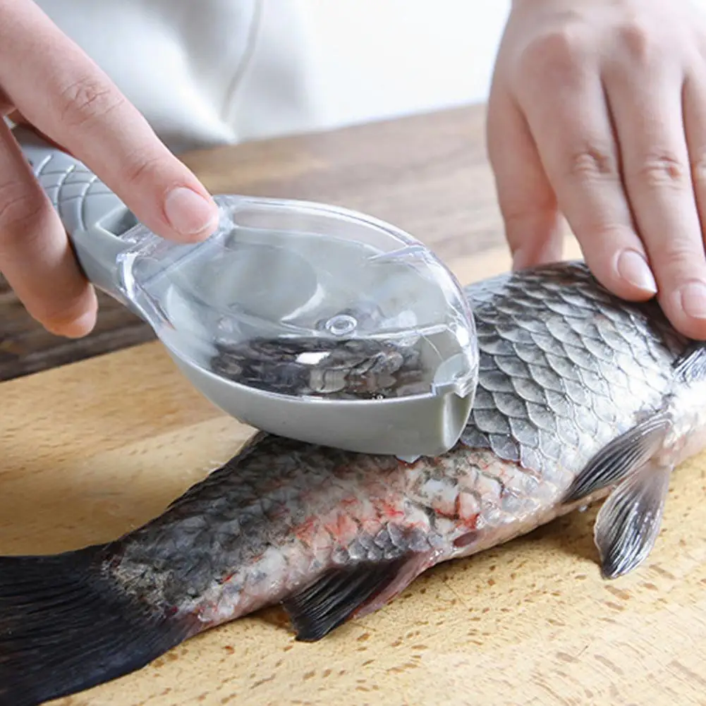 Kitchen Household Scale Scraper With Lid, Fish Scale Scraper, Manual Descaling, Brushing Of Fishing Tools Fish Scaler