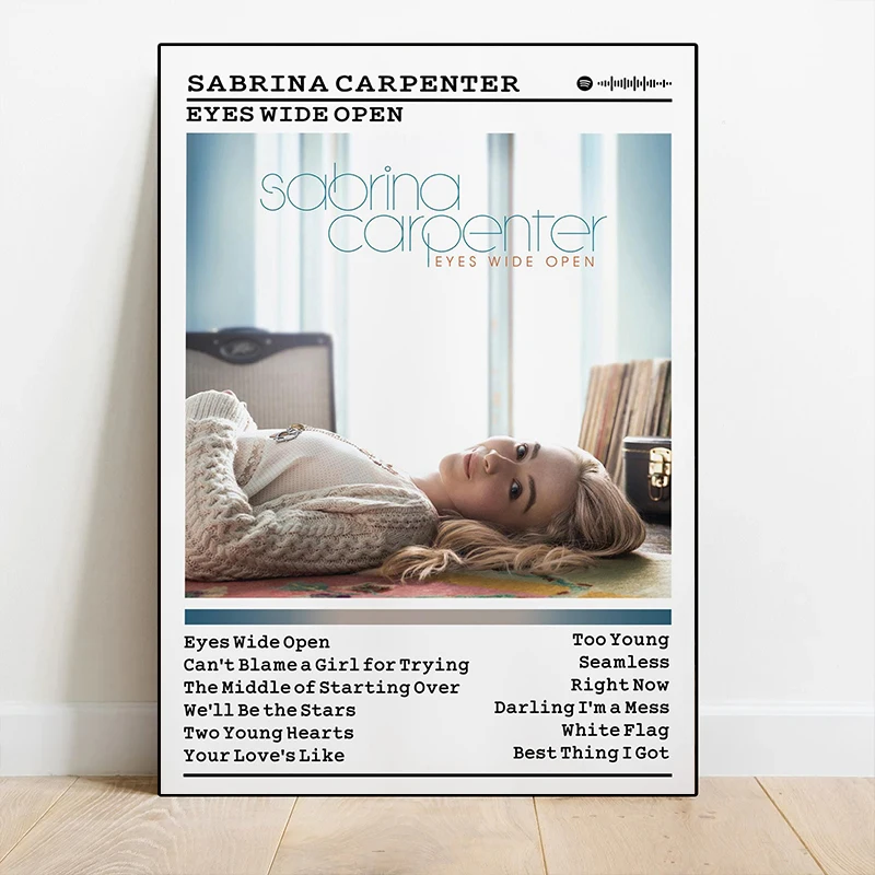 Pop Singer Sabrina Carpenter Song Playlist Posters and Prints Canvas Printing Modern Wall Art Picture for Living Room Home Decor