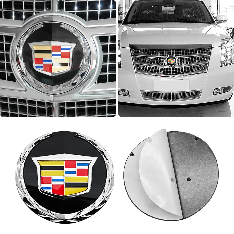 

1pcs 142mm 3D ABS Car Front Emblem Grille logo Sticker Badge Accessories For Cadillac Escalade 2007-2014 Year